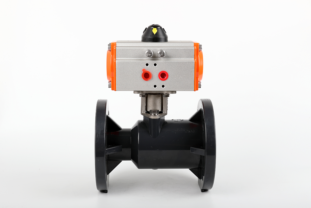 武强气动法兰一体球阀